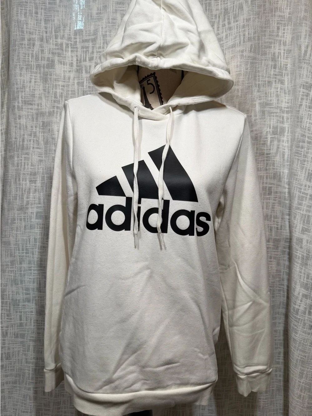 Adidas White Hoodie with Black Logo